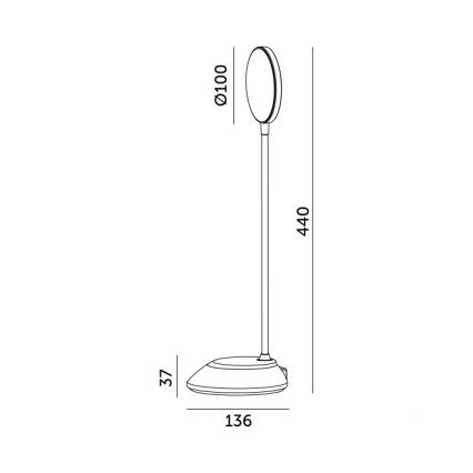 Candeeiro de mesa LED com regulação VISUA LED/5W/5V 3000-5000K 1200 mAh azul