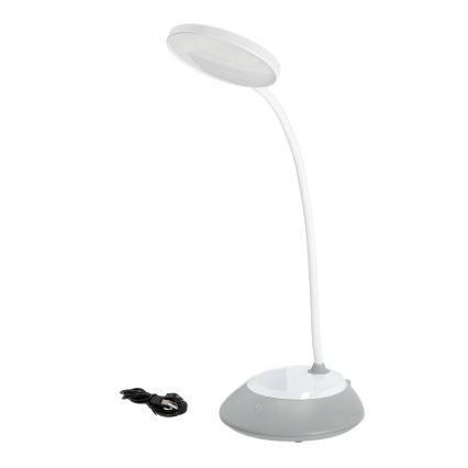 Candeeiro de mesa LED com regulação VISUA LED/5W/5V 3000-5000K 1200 mAh cinzento