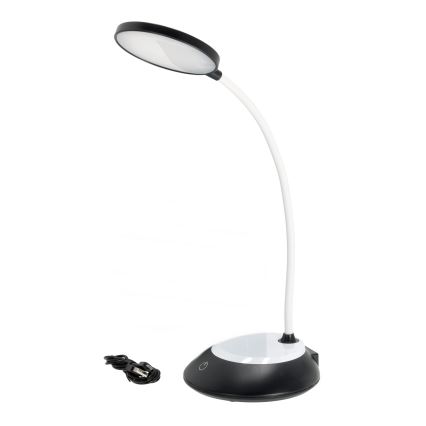 Candeeiro de mesa LED com regulação VISUA LED/5W/5V 3000-5000K 1200 mAh preto