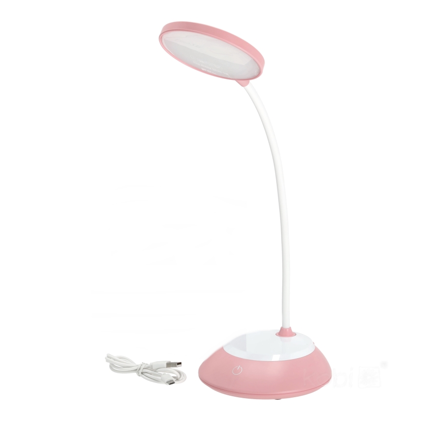 LED Candeeiro de mesa recarregável com regulação VISUA LED/5W/5V 3000-5000K 1200 mAh rosa
