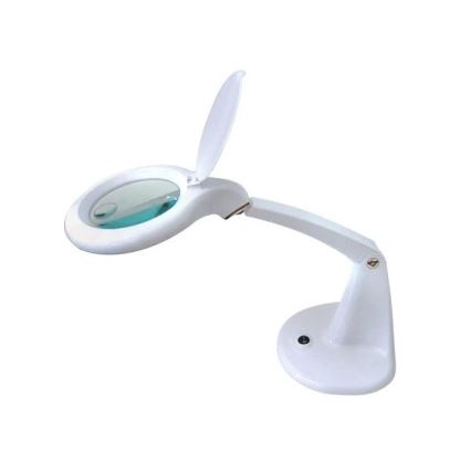 Candeeiro de mesa LED com uma lupa LED/6,5W/230V branco