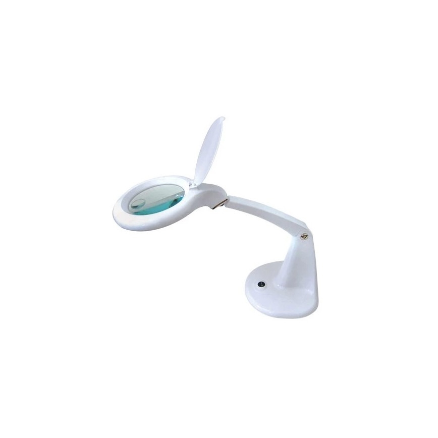 Candeeiro de mesa LED com uma lupa LED/6,5W/230V branco
