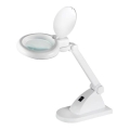 Candeeiro de mesa LED com uma lupa LED/6W/230V branco