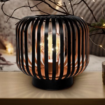 Candeeiro de mesa LED decorativo LED/3xAA preto/cobre