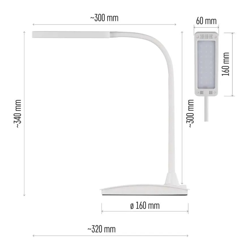 Candeeiro de mesa LED dimerizável EDDY LED/6W/230V 3000/4500/6800K branco