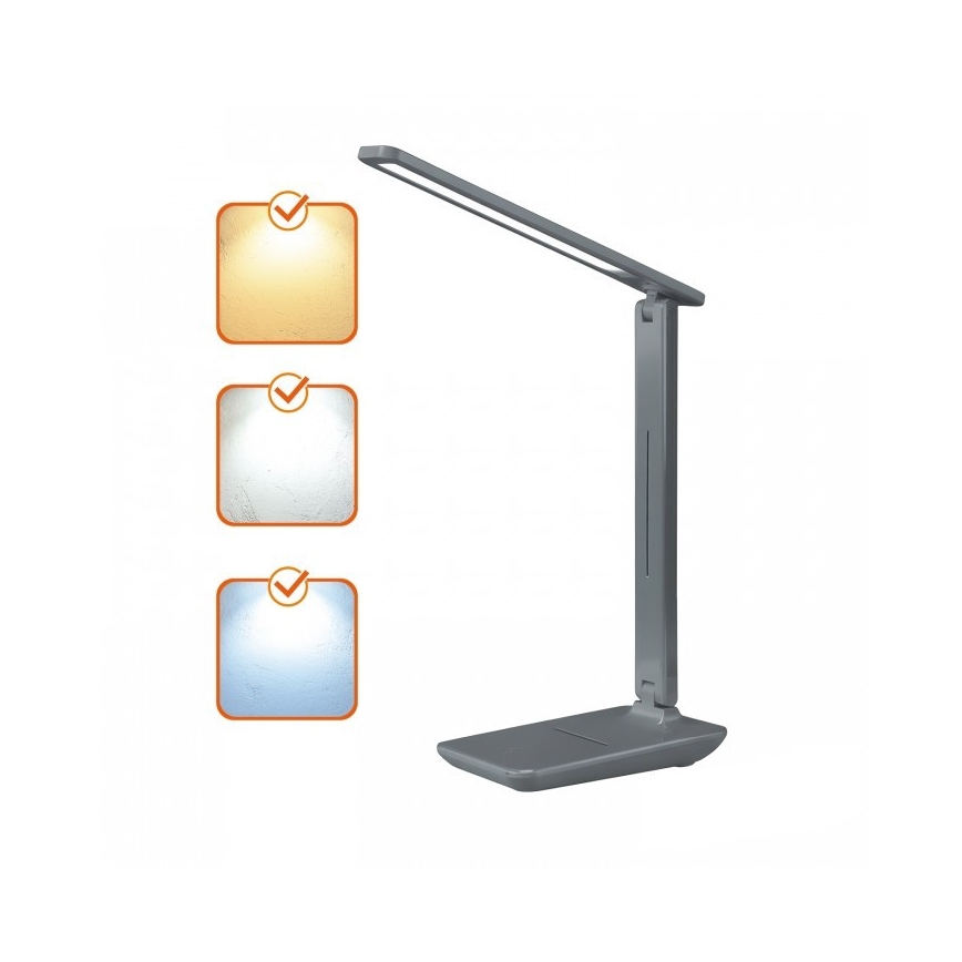Candeeiro de mesa LED dimerizável NOBLITE N LED/7W/230V 3000/4000/6500K cinzento