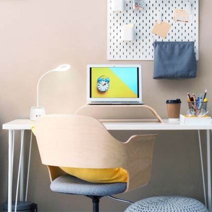 Candeeiro de mesa LED flexível com regulação LUSIA LED/5W/5V 3000/4000K 1200 mAh branco