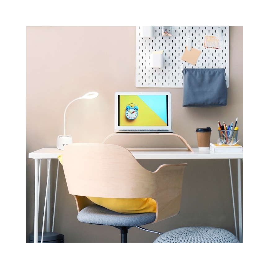 Candeeiro de mesa LED flexível com regulação LUSIA LED/5W/5V 3000/4000K 1200 mAh branco