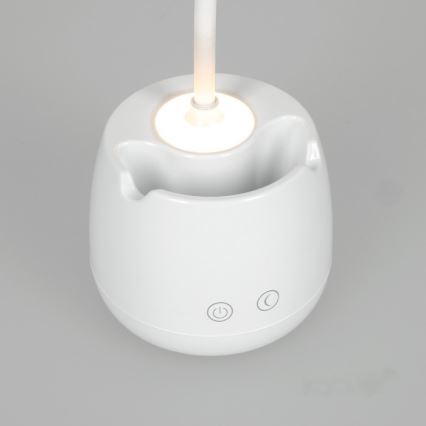 Candeeiro de mesa LED flexível com regulação LUSIA LED/5W/5V 3000/4000K 1200 mAh branco