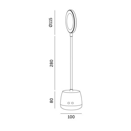 Candeeiro de mesa LED flexível com regulação LUSIA LED/5W/5V 3000/4000K 1200 mAh branco