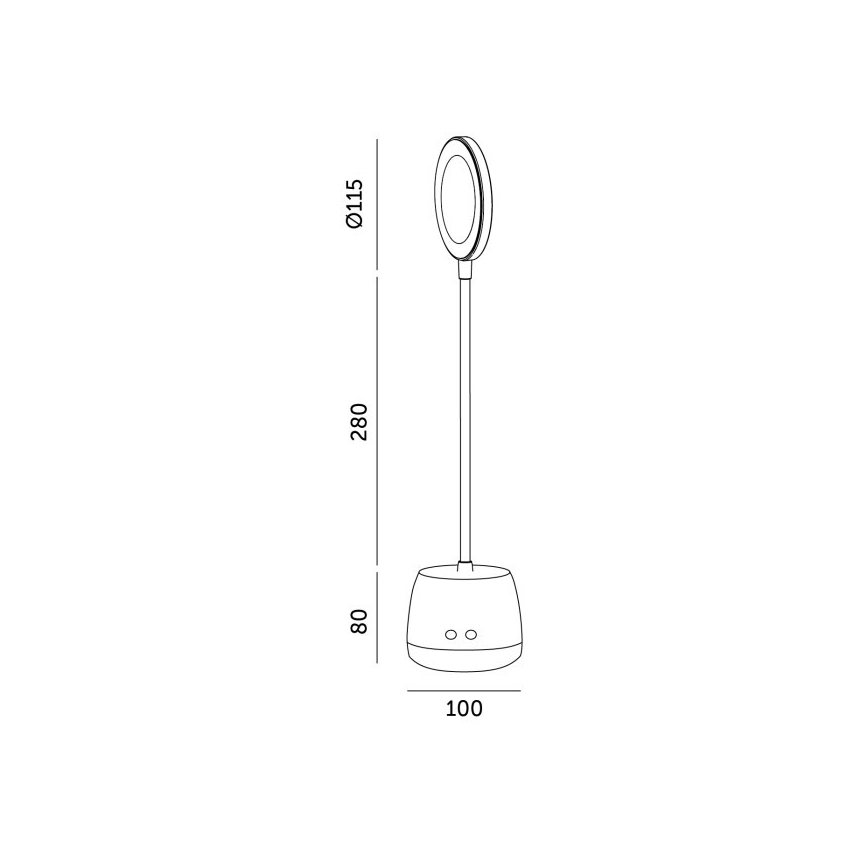 Candeeiro de mesa LED flexível com regulação LUSIA LED/5W/5V 3000/4000K 1200 mAh branco