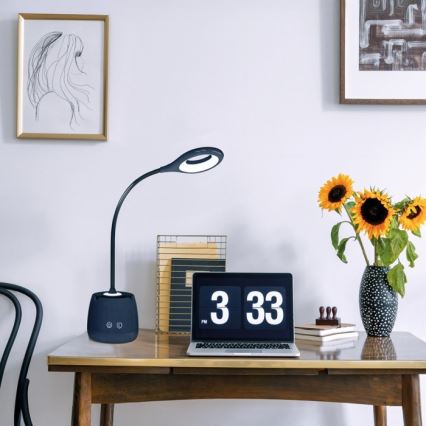 Candeeiro de mesa LED flexível com regulação LUSIA LED/5W/5V 3000/4000K 1200 mAh preto