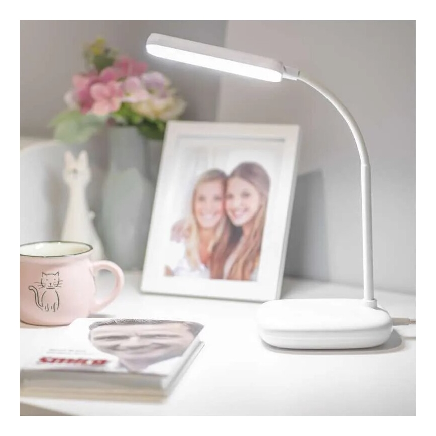 Candeeiro de mesa LED flexível regulável LED/12W/230V 3000K/4000K/6500K branco