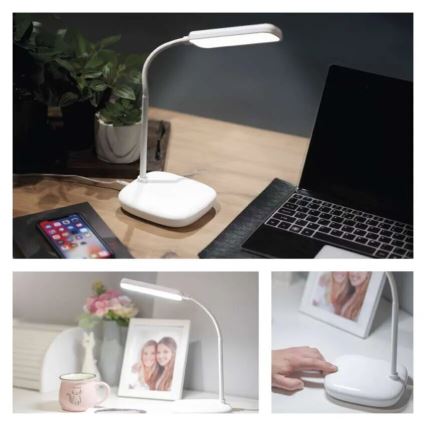 Candeeiro de mesa LED flexível regulável LED/12W/230V 3000K/4000K/6500K branco