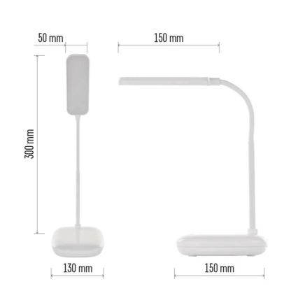 Candeeiro de mesa LED flexível regulável LED/12W/230V 3000K/4000K/6500K branco
