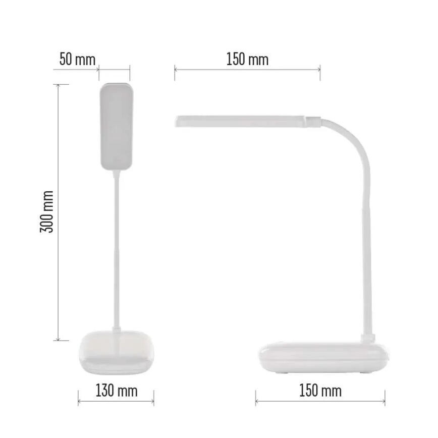Candeeiro de mesa LED flexível regulável LED/12W/230V 3000K/4000K/6500K branco
