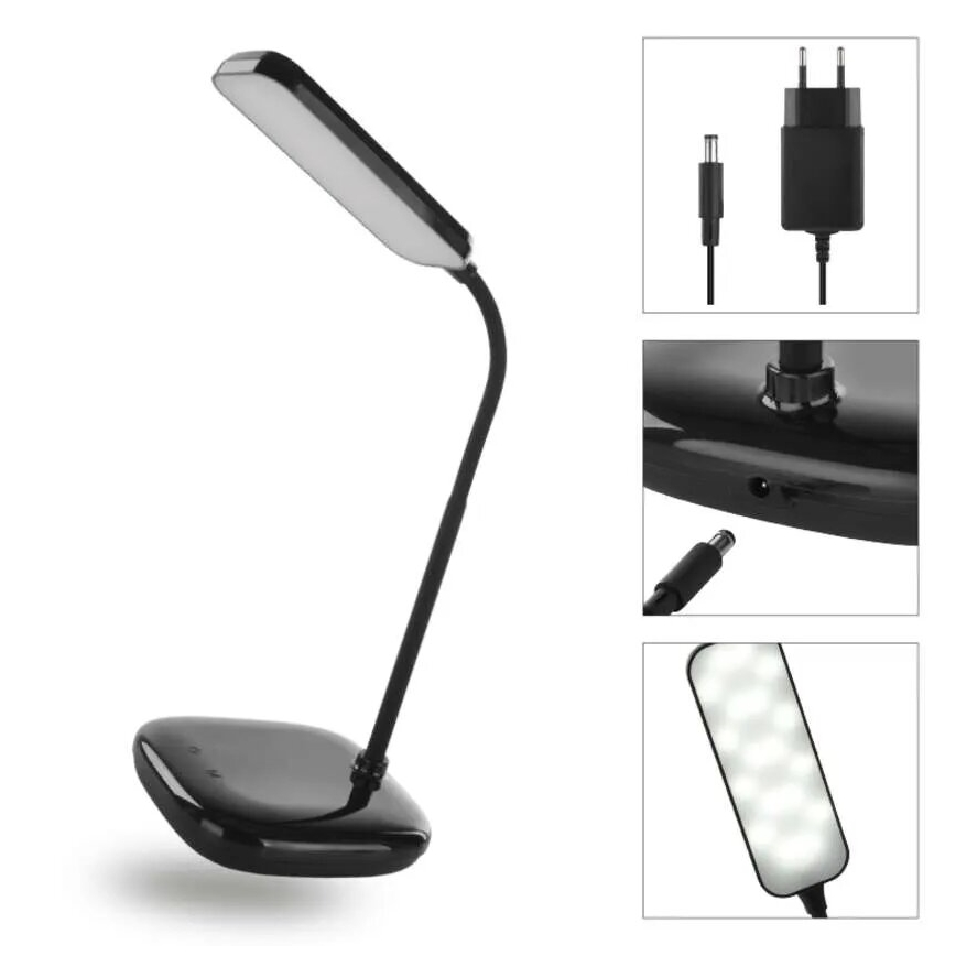 Candeeiro de mesa LED flexível regulável LED/12W/230V 3000K/4000K/6500K preto