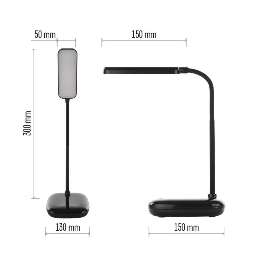 Candeeiro de mesa LED flexível regulável LED/12W/230V 3000K/4000K/6500K preto