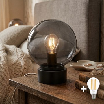 Candeeiro de mesa LED JIMMY 1xE27/60W/230V antracite/preto fumê