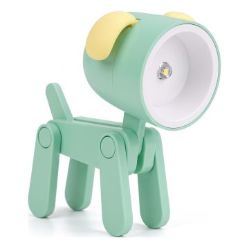 Candeeiro de mesa LED LED/0,06W/3xLR41 em forma de cão verde