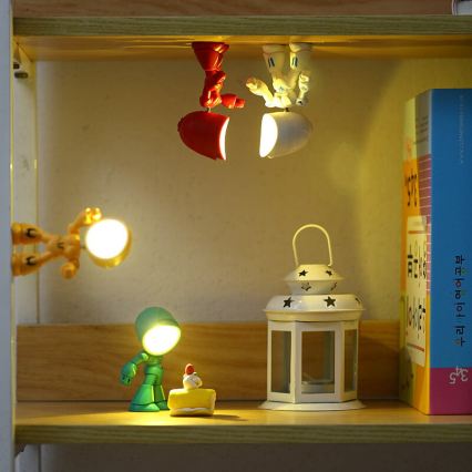 Candeeiro de mesa LED LED/0,06W/3xLR41 robô vermelho