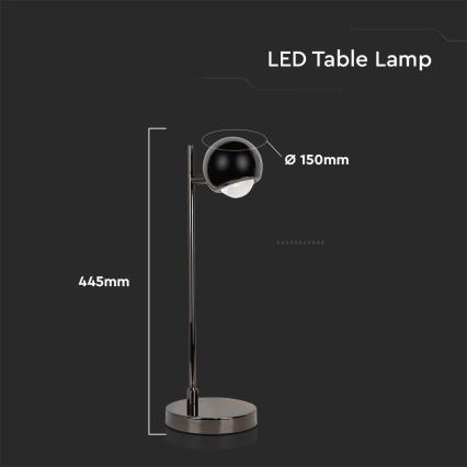 Candeeiro de mesa LED LED/5W/230V 3000K preto