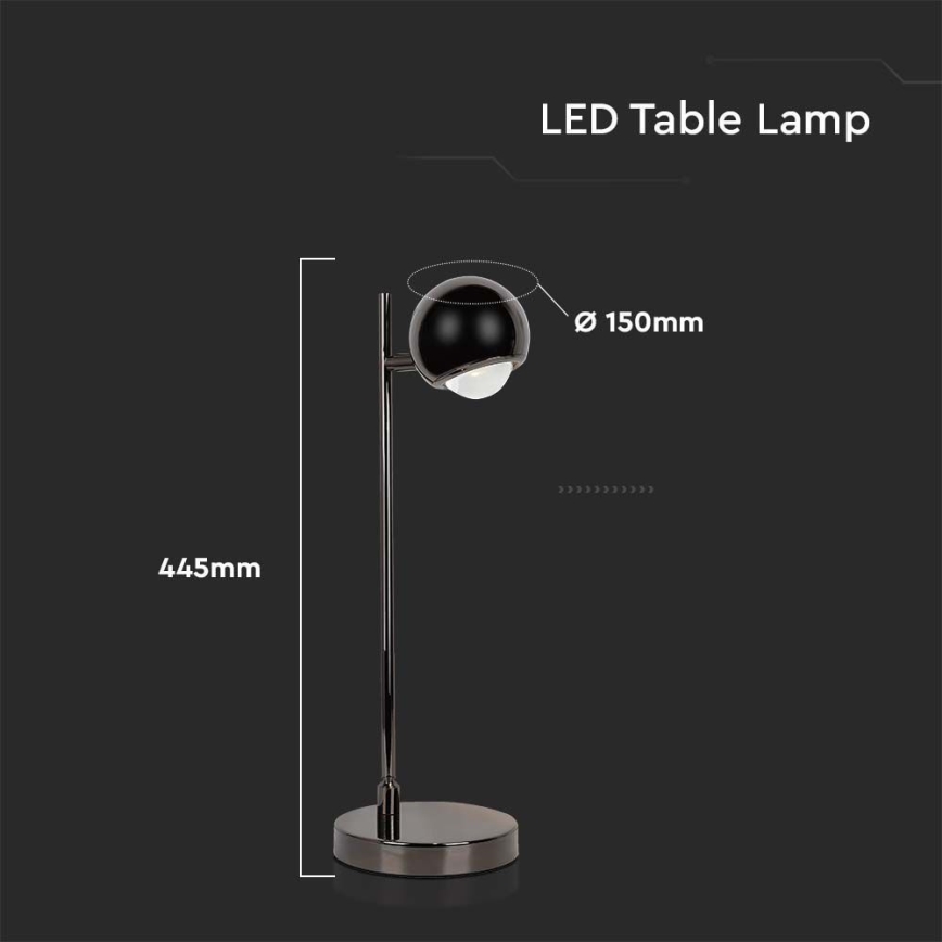 Candeeiro de mesa LED LED/5W/230V 3000K preto