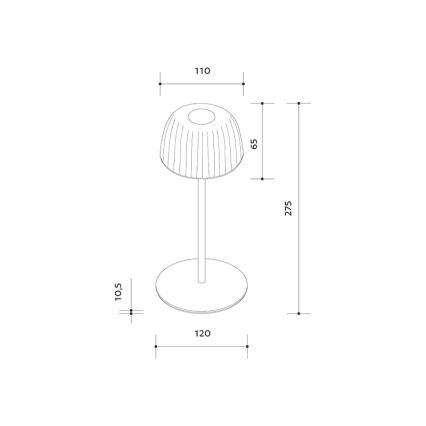 Candeeiro de mesa LED para exterior VIVIEN LED/3W/5V 2700K 1600 mAh IP54 preto