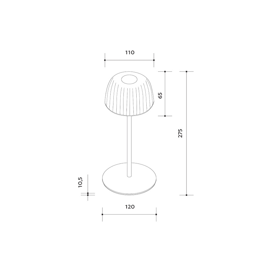 Candeeiro de mesa LED para exterior VIVIEN LED/3W/5V 2700K 1600 mAh IP54 preto