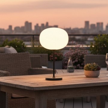 Candeeiro de mesa LED recarregável e regulável para exterior VENEZIA LED/2W/5V 2700K IP54 4000 mAh preto