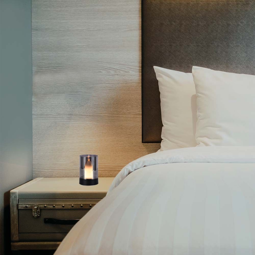 Candeeiro de mesa recarregável LED/2W/5V 3000K 2400 mAh preto