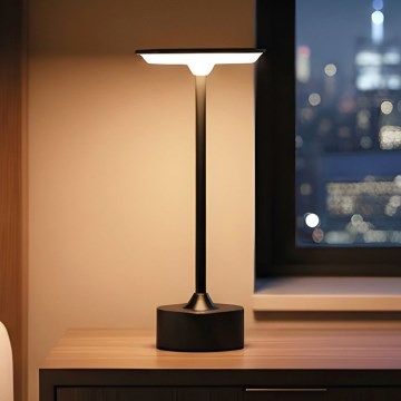 Candeeiro de mesa LED recarregável regulável NEW YORK LED/1,8W/5V 2700K/4000K/6500K 1200 mAh preto