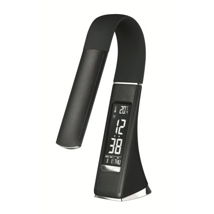 Candeeiro de mesa LED tátil dimerizável com ecrã LED/10W/5V preto