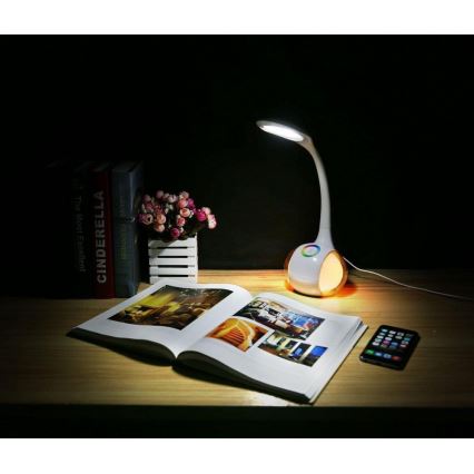 Candeeiro de mesa LED RGB com regulação LED/7W/230V branco