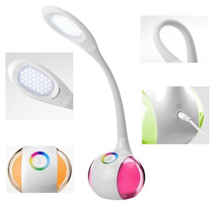 Candeeiro de mesa LED RGB com regulação LED/7W/230V branco