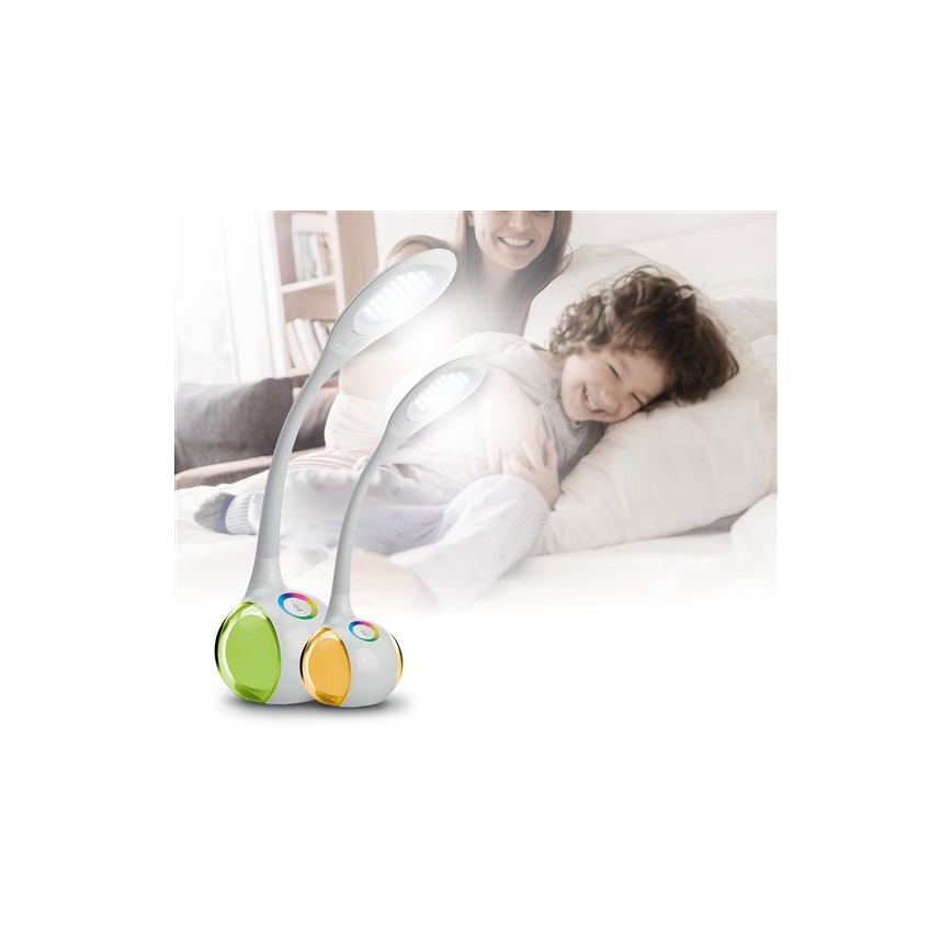 Candeeiro de mesa LED RGB com regulação LED/7W/230V branco