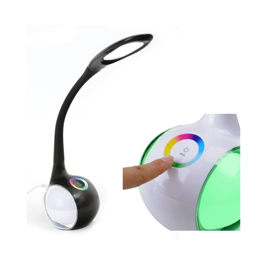 Candeeiro de mesa LED RGB com regulação LED/7W/230V preto