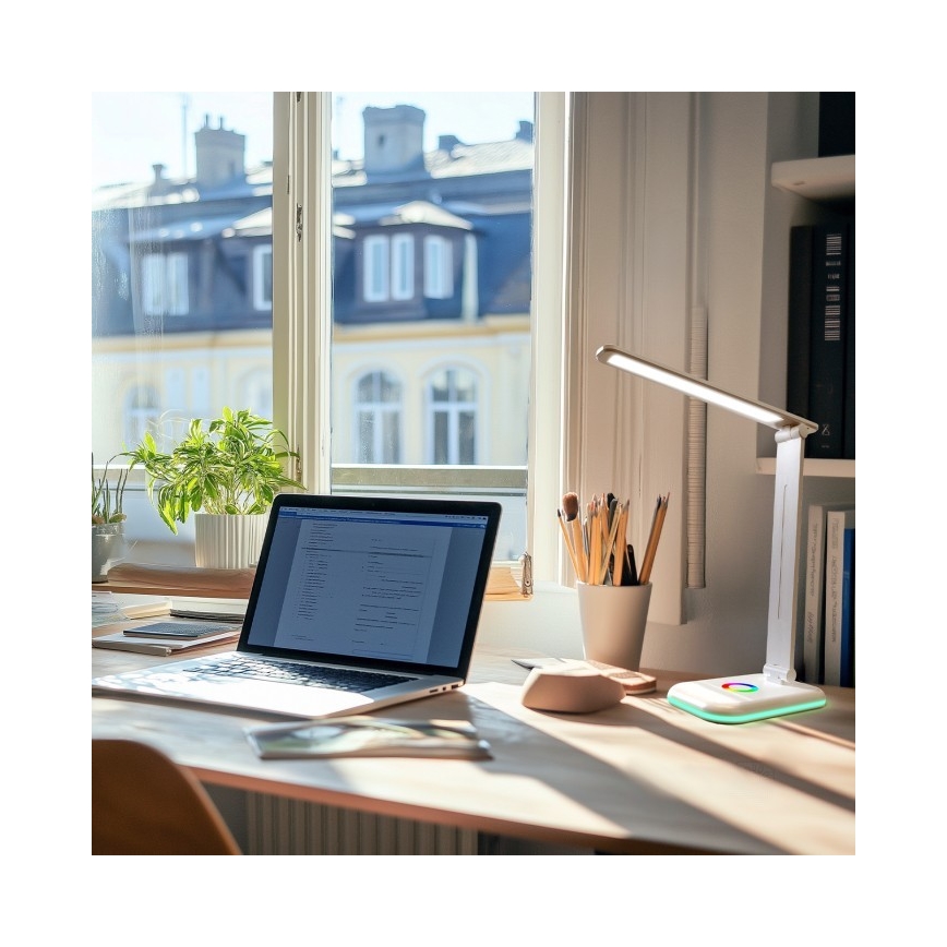 Candeeiro de mesa LED RGBW com regulação NOBLITE LED/7W/5V 3000/4000/6500K branco