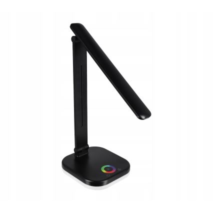 Candeeiro de mesa LED RGBW dimerizável com carregamento sem fios LED/7W/5V USB preto