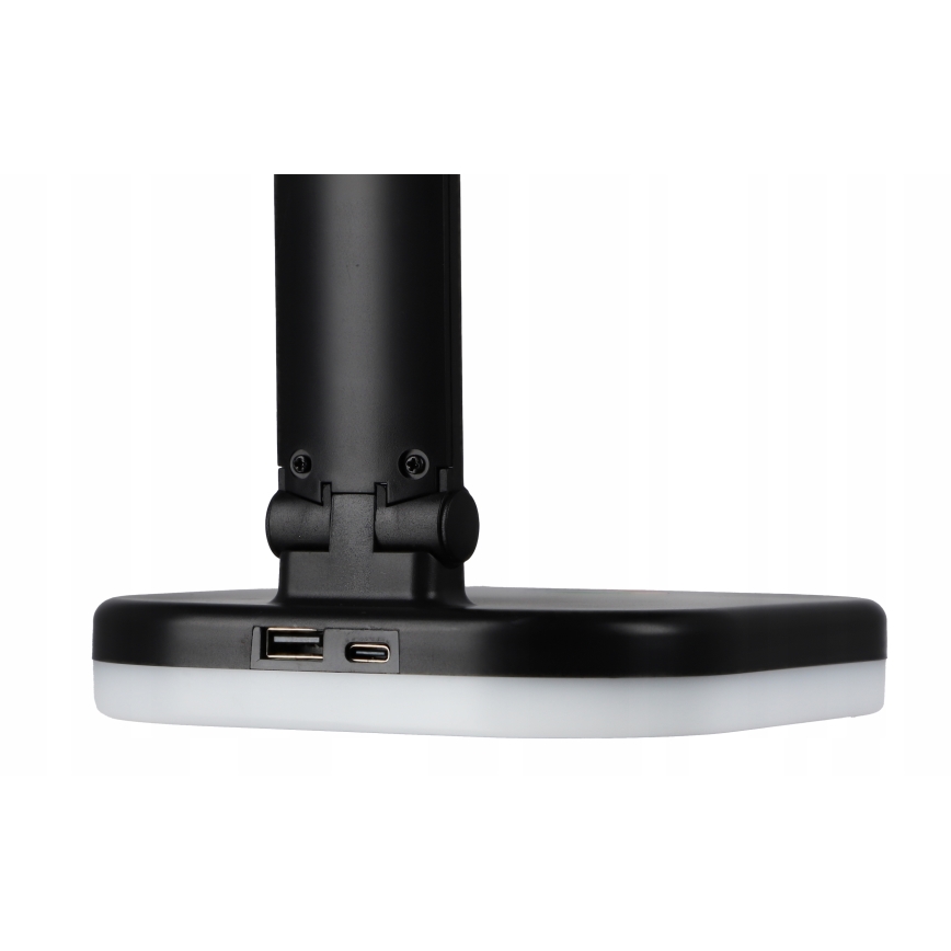 Candeeiro de mesa LED RGBW dimerizável com carregamento sem fios LED/7W/5V USB preto