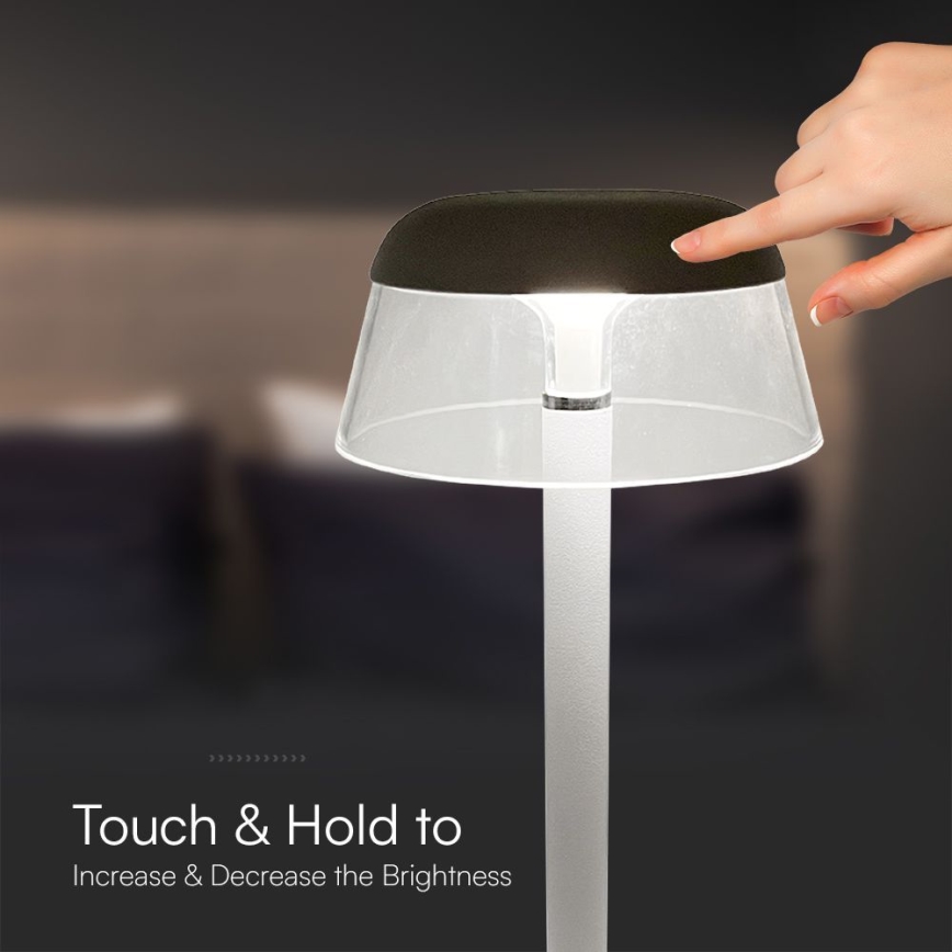 Candeeiro de mesa LED tátil com regulação LED/3W/5V 3000-6000K 1800 mAh branco