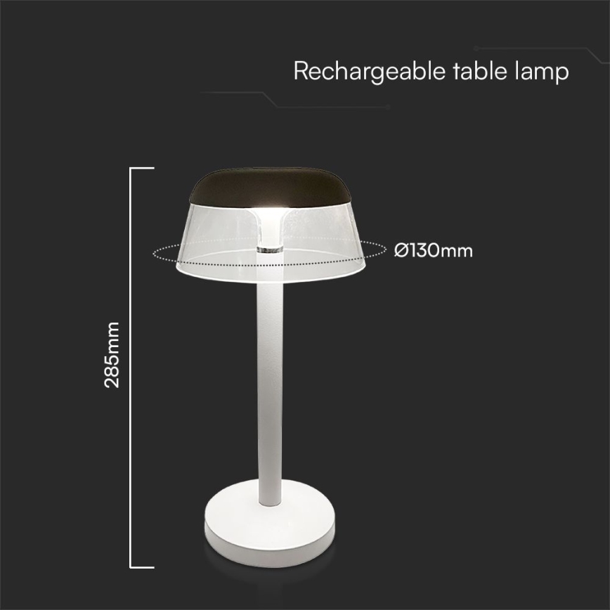 Candeeiro de mesa LED tátil com regulação LED/3W/5V 3000-6000K 1800 mAh branco