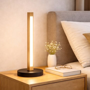 Candeeiro de mesa LED VERDE LED/10W/230V 3000K carvalho/preto