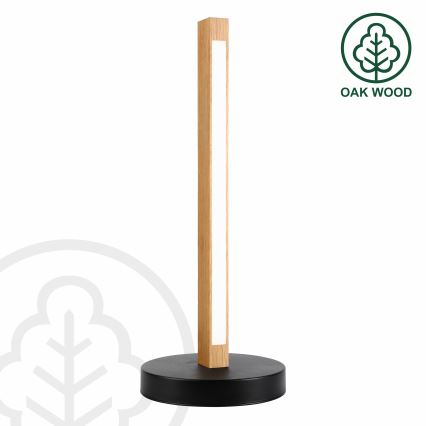 Candeeiro de mesa LED VERDE LED/10W/230V 3000K carvalho/preto