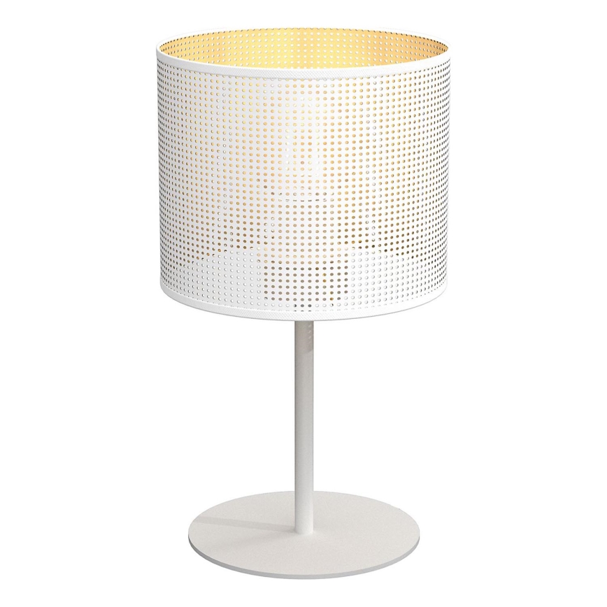 Candeeiro de mesa LOFT SHADE 1xE27/60W/230V diâmetro 18 cm branco/dourado