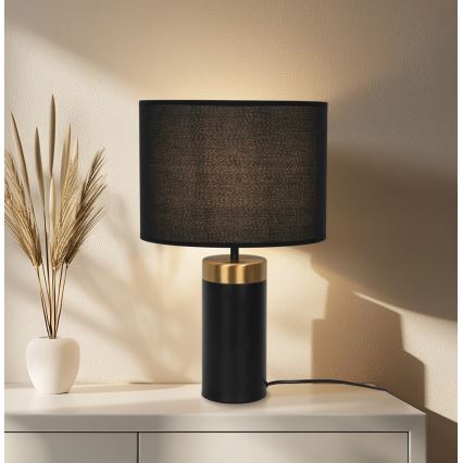 Candeeiro de mesa LUCIANO 1xE27/40W/230V preto/dourado
