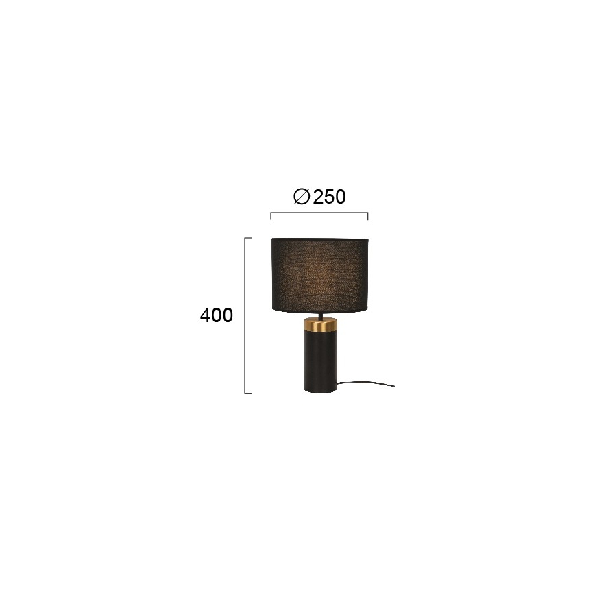 Candeeiro de mesa LUCIANO 1xE27/40W/230V preto/dourado