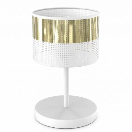 Candeeiro de mesa LUX 1xE27/15W/230V branco/dourado
