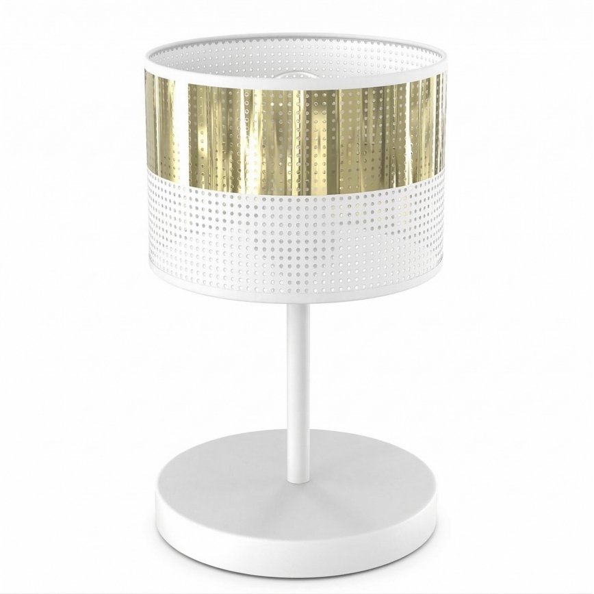 Candeeiro de mesa LUX 1xE27/15W/230V branco/dourado