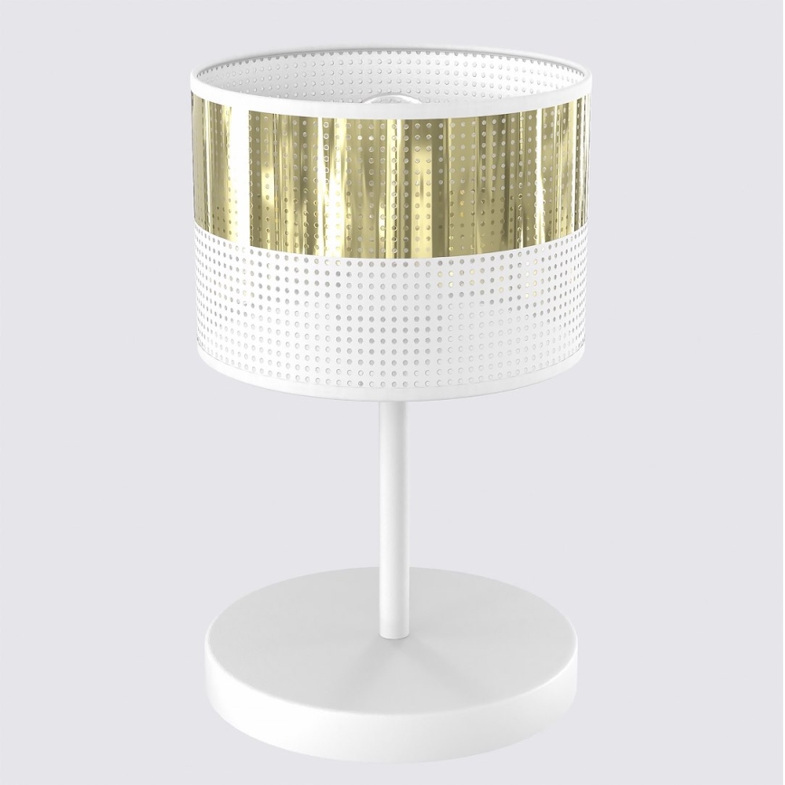 Candeeiro de mesa LUX 1xE27/15W/230V branco/dourado